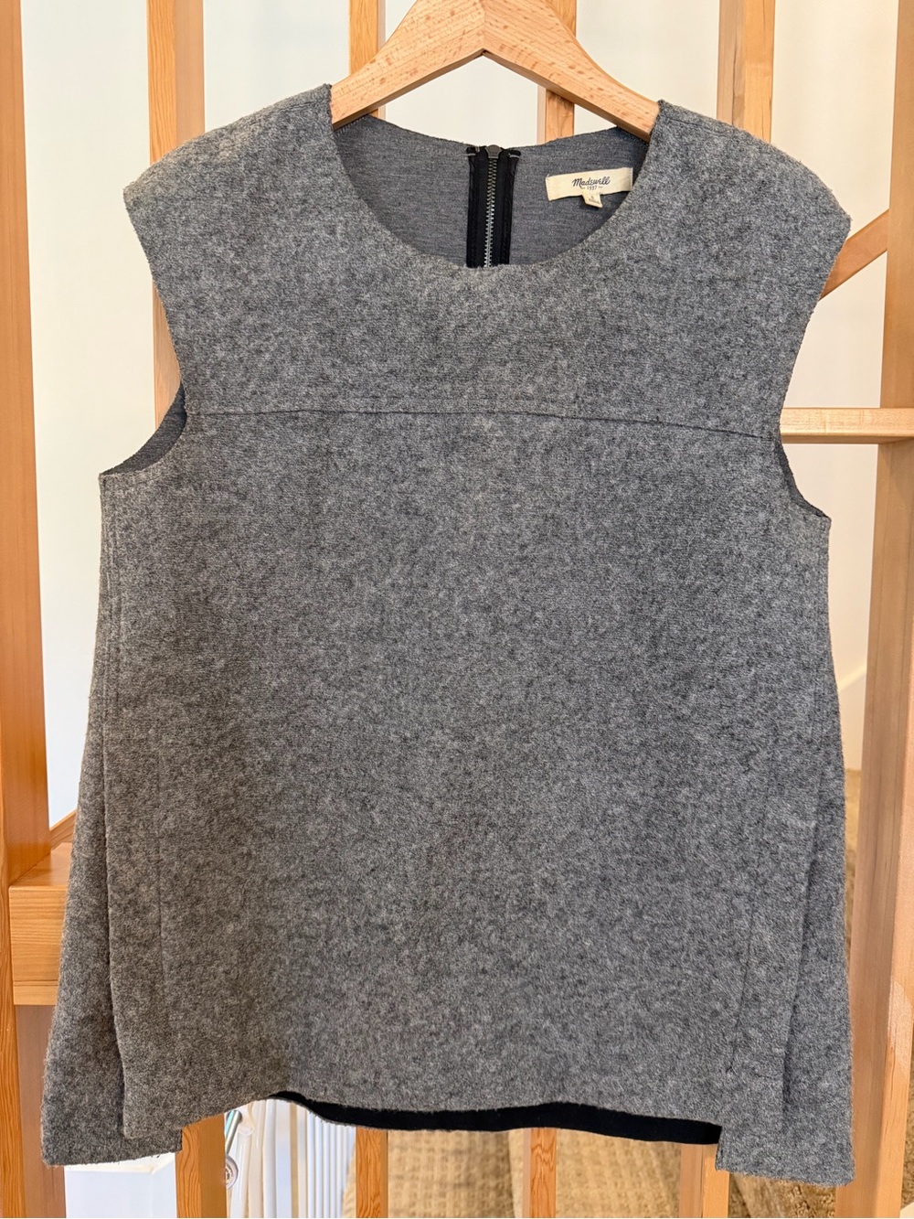 Madewell Gray Wool-Blend Sleeveless Shell Top - S